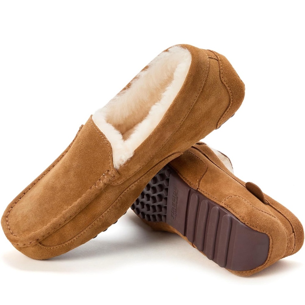 Dearfoams Men's Brown Suede Slip-Ons